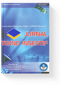  Jurnal Tekno Insentif: Jurnal Ilmiah Bidang Ilmu Teknik