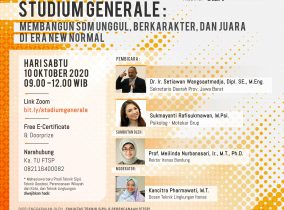 STUDIUM GENERALE FTSP Itenas Bandung : Membangun SDM Unggul, Berkarakter, dan Juara di Era New Normal